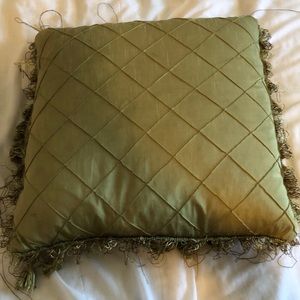 green tassel custom decorative pillow